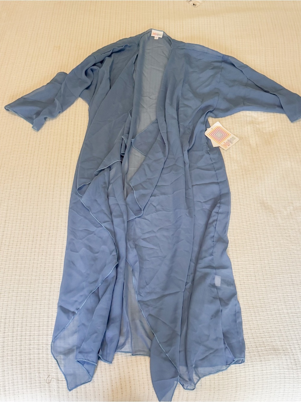 LuLaRoe Shirley kimono Open-Front Duster in blue